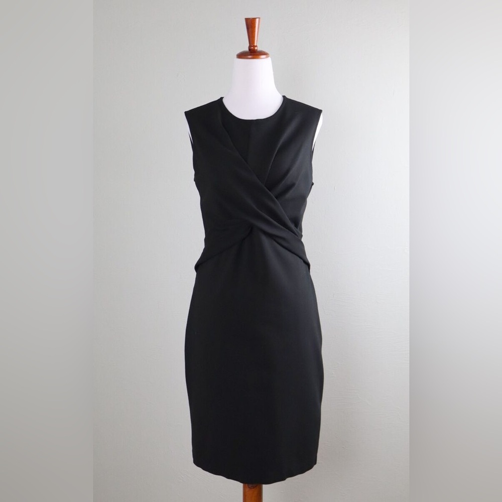 Brooks Brothers Black Ponte Criss Cross Stretch Dress